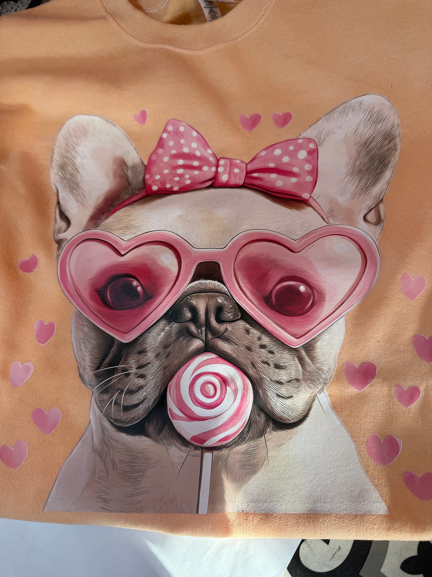 Brown Frenchie dog heart