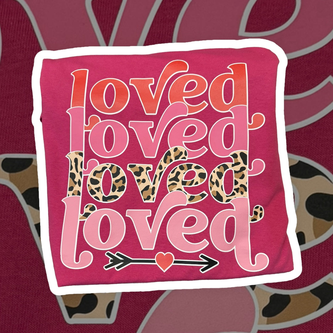 Leopard Loved Valentine (pick shirt color)