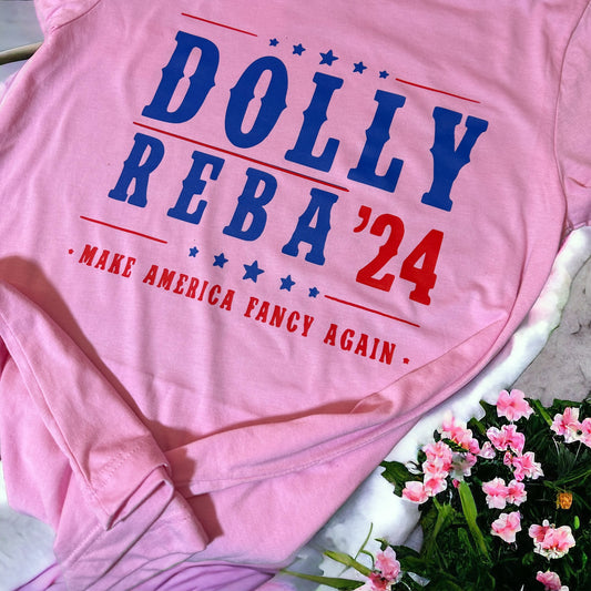 Reba and Dolly (customizable names & slogan)