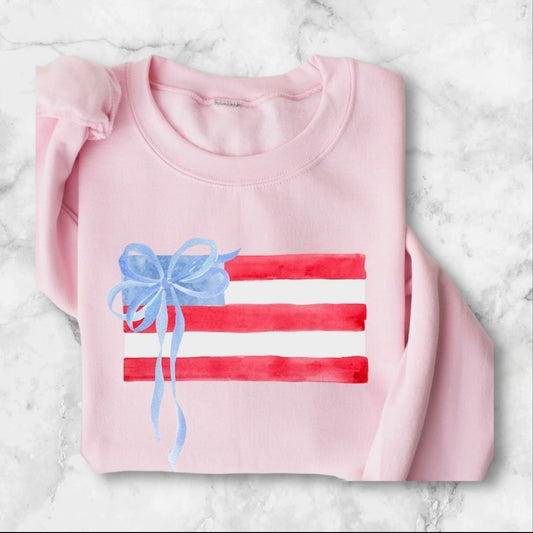 American Flag With Bow