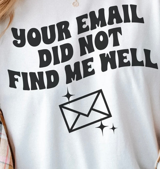 Your Email Did Not Find Me Well