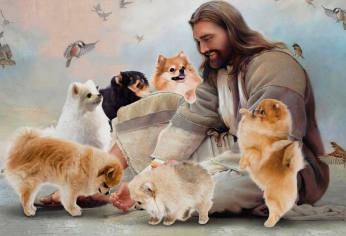 Jesus and Pomeranian