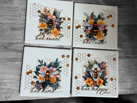 Square Honey Bee Coaster
