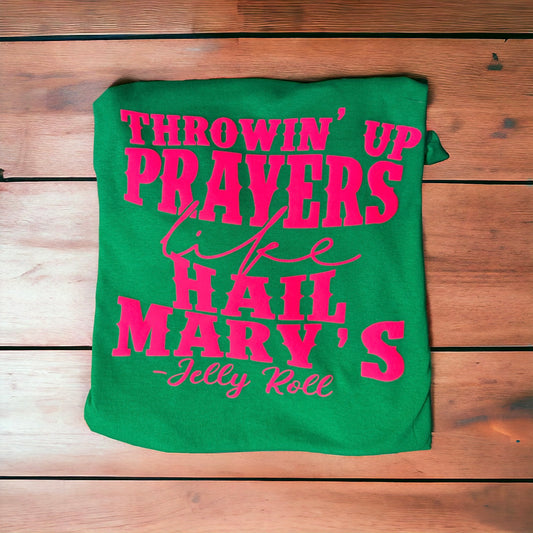 Throwing  up prayers like hail Mary’s