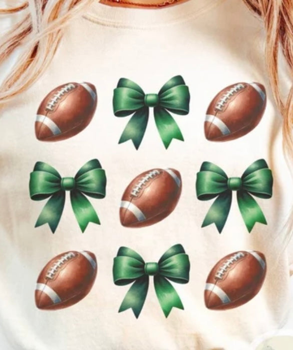 Footballs & Green Bows