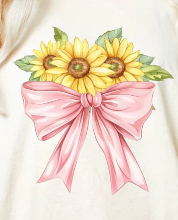 Sunflower Pink Bow