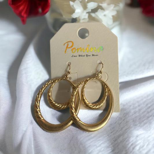 Goldtone double oval Earrings