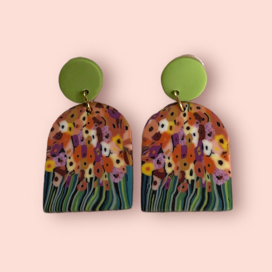 Multicolor Flower Garden Earrings